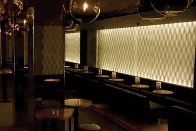 Vertikal-Lamellen, SG 2810, Multi Visio, Room shot "Amber Club", Zurich, Switzerland, Vertical Waves