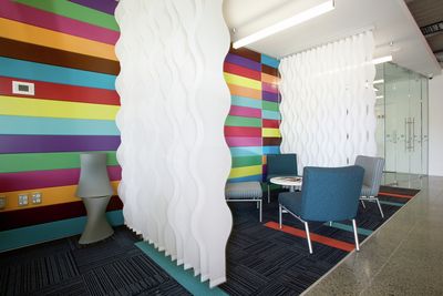 Vertical Blind Systems, SG 2900, Multi Visio, Room shot "Express Data", Auckland, New Zealand, Vertical Waves