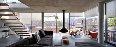 Системы рулонных штор, SG 4930, Multiscreen 1-10%, Room shot "Bateman's Row Penthouse Apartment", London, United Kingdom